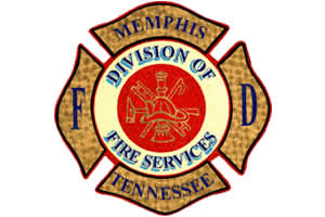 A logo for the Memphis Division of Fire Services Tennessee.
