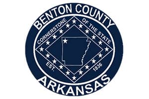The image is of the seal of Benton County, Arkansas.