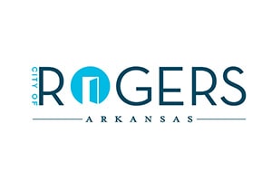 Rogers Arkansas logo on a white background.