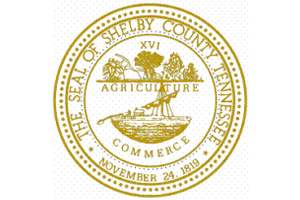 The Seal of Shelby County, Tennessee, is gold in color.