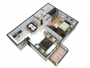  Floor Plan 1x1 Deluxe Affordable
