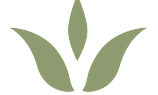 A graphic of three green leaves.