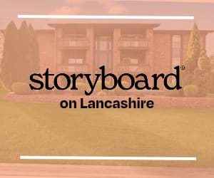 A house with the words storyboard on Lancashire written on it.