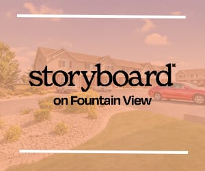 a storyboard view of a house with cars parked in front of it