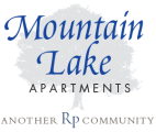 the logo or sign for the mountain lake apartments