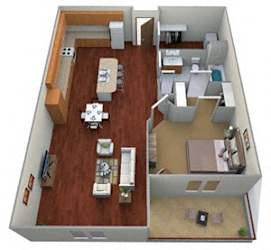 1 Bed 1 Bath Floor Plan at Mezzo Apartments, North Dakota
