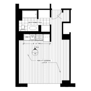 Floor Plan  436-Square-Foot-Studio-Floorplan-Available-For-Rent-Walter-Reed-Apartments