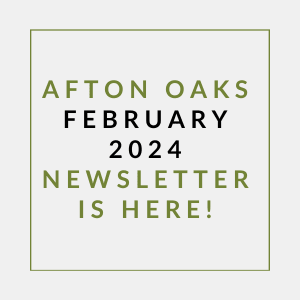 a white background with green text that reads afford oaks february 2024 newsletter