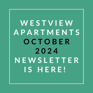 a green background with the words western apartments october 2024 newsletter is here