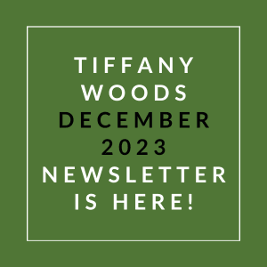 a green field with the words literary woods december 23 23 newsletter is here