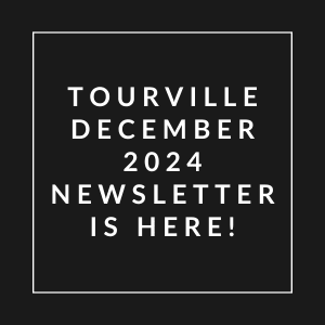 a white frame on a black background with the words tournament december 2024 newsletter is