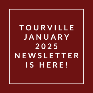 A red square with white text announcing the January 2025 newsletter.
