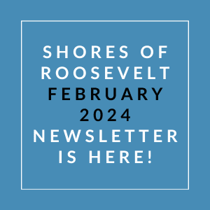 a white box with the words shoes february 2024 newsletter