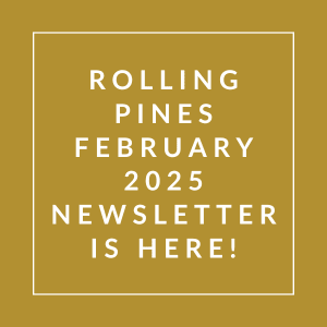 The image announces the availability of the Rolling Pines February 2025 newsletter.