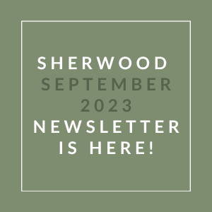 a green background with the words sherwood september 23 23 newsletter is here
