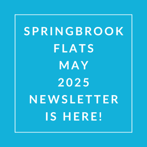 a white quote on a black background with the text springbrook flats may 2022 new
