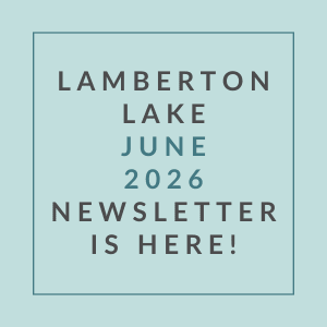 The image is promoting the Lamberton Lake June 2026 newsletter.