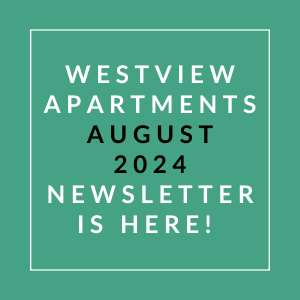 a green background with the words western apartments august 2024 newsletter is here