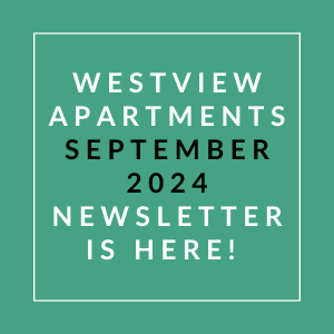a green background with the words western apartments september 2024 newsletter is here