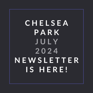 a white sign that reads july 2022 newsletter is here