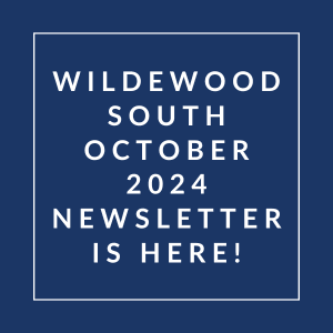 the white text on a blue background reads wildwood south october 2024 newsletter is