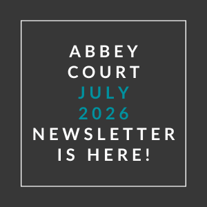 A black background with text announcing the July 2026 newsletter.