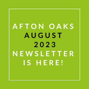 a green background with the words afton oaks august 2013 newspaper is here in a