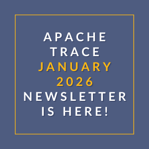 The image is a cover of the Apache Trace January 2026 newsletter.