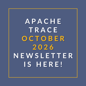 The image announces the availability of the Apache Trace October 2026 newsletter.