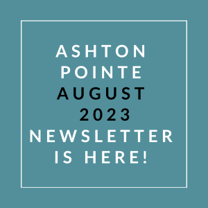a blue background with a white outline and white text that says asthma pointe august 23