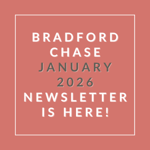 The image is a cover of the Bradford Chase January 2026 newsletter.