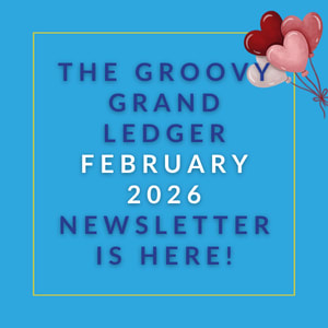 The image announces the release of the Groovy Grand Ledger December 2024 Newsletter.