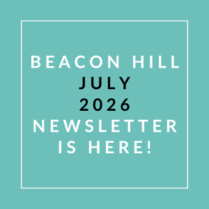 The image announces the availability of the Beacon Hill July 2026 newsletter.