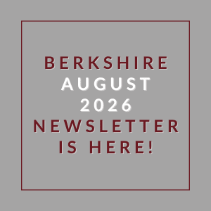 A graphic announcing the availability of the Berkshire August 2026 newsletter.