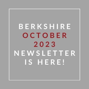a gray background with white and red text and the words berkhus october