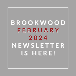 the logo for brookwood january 2024 newsletter is here