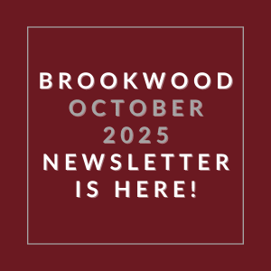 The image announces the availability of the Brookwood October 2025 newsletter.