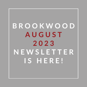 a sign that says brookwood july 23rd newsletter is here