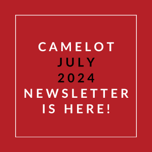 a red background with the words camerlot july 2024 newsletter is here