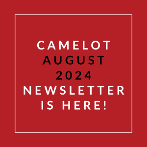 a red background with the words camerlot july 2024 newsletter is here