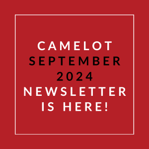 the words september 2024 newsletter is here on a red background with white text