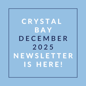 The image is a cover page for the Crystal Bay Newsletter for December 2025.