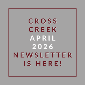 A newsletter for Cross Creek in April 2026 is available.
