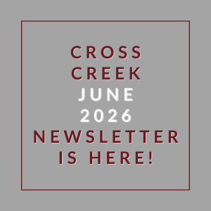 A newsletter for Cross Creek in June 2026 is available.