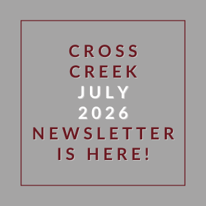 A newsletter for Cross Creek in July 2026 is available.