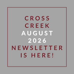 A newsletter for Cross Creek in August 2026 is available.