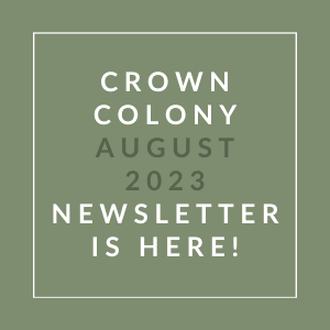 a green background with the words crown colony august 23 newspaper is here
