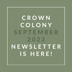 a green background with the words crown colony september 23 23 newspaper is here