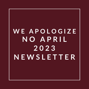 a sign that says we apologize no april 23 newsletter