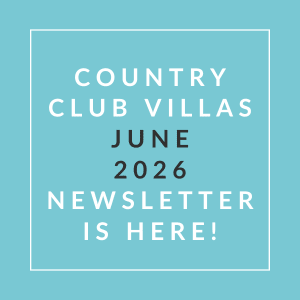 The image is a cover of the Country Club Villas June 2026 newsletter.